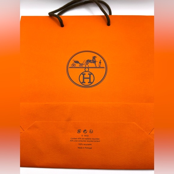 Hermès Empty Orange Shopping Gift Tote Bag 12x12x3.8 in - Picture 5 of 7